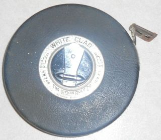 Vintage Lufkin Rule Company White Clad Steel Tape Measure 100 Ft Hw226 Banner