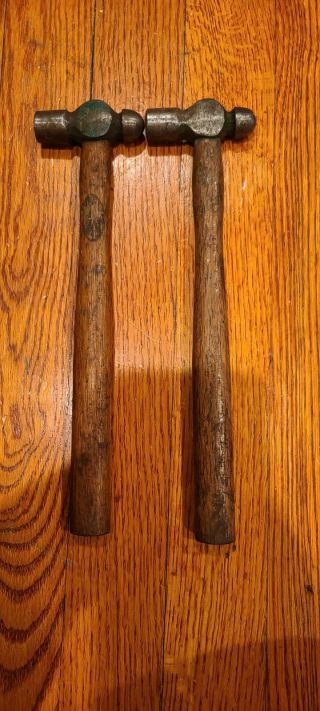 2 Vintage Small Jewelers Ball Peen Hammer 6oz Total Weight Each Metalworking