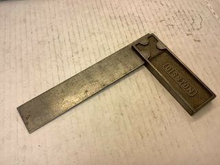 Vintage Henry Disston & Sons No.  5 & 1/2 Six Inch All Metal Try Square