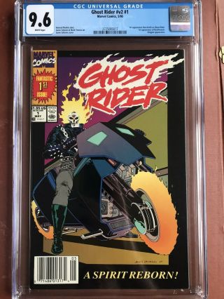 Ghost Rider Vol.  2 1 Cgc 9.  6 White Unpressed Sweet Newsstand