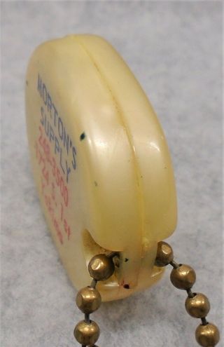 Vintage Morton ' s Supply Yakima Advertising Keychain Tape Measure Ruler LQQK 3