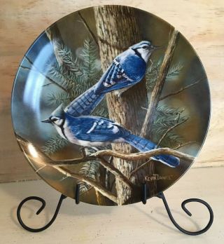 Knowles Decorative Bird Art Plate - The Blue Jay - Kevin Daniel