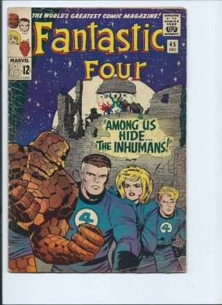 Fantastic Four 45 - Vg,  4.  5 - 1st Appearance Of The Inhumans (1965)