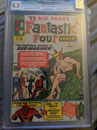 Fantastic Four Annual 1 Cgc 4.  5 Sub - Mariner Spider - Man Movie