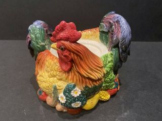 Fitz And Floyd Rooster/chicken Candle Holder Classic