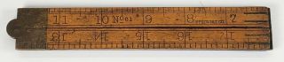 Vintage Upson Nut Co.  Brass & Wooden Folding 24” Rule Ruler No.  61