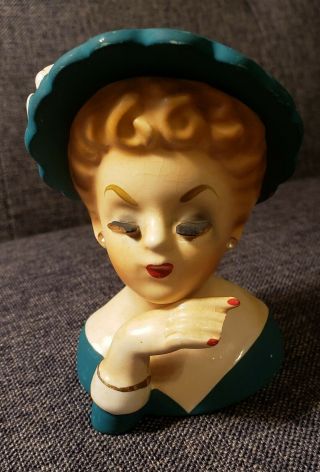 Vintage Small Lady Head Vase/1962 Inarco E - 774/has Issues