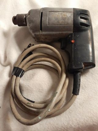 Vintage Black And Decker 3/8  Electric Drill Works/damaged Cord