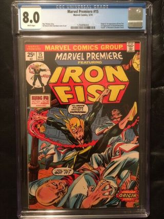 Marvel Premiere 15 Origin And 1st Appearance Of Iron Fist Cgc 8 White Pages