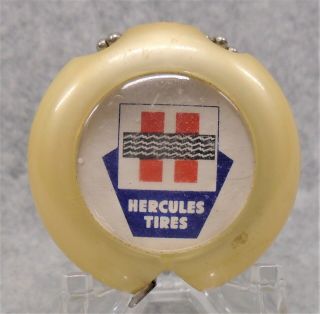 Vintage Hercules Tires Advertising Keychain Tape Measure Ruler Lqqk