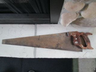 Vintage Disston D - 23 7 Ppi Hand Saw Wheat Handle 26 "