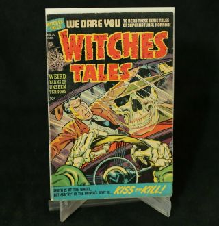 Witches Tales 20 Pre - Code Horror Comic Harvey 1953 Famous Skull Cover 4.  0 Vg