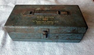 Vintage Black & Decker Electric Drill / Tool Box