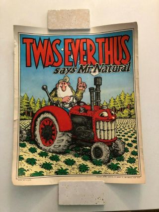 Vintage 1972 Twas Ever Thus By R.  Crumb Poster 17 " X 21 "