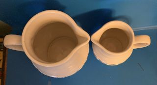Set of 2 Longaberger Pottery Beverage Pitcher Heritage Blue Woven Pattern 3
