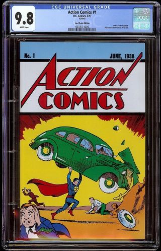 Action Comics 1 Cgc 9.  8 White (dc,  2017) Reprint - Loot Crate Edition