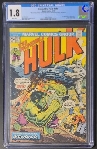 Incredible Hulk 180 1st Wolverine Cgc 1.  8 Missing Marvel Value Stamp Mvs