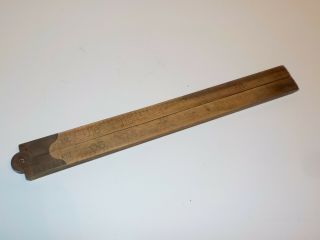 Antique Lufkin 3851,  36 " Boxwood Brass & Wood Folding Ruler Antique Tool