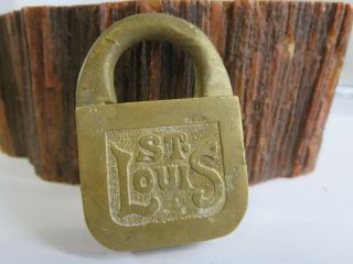 Antique Brass St.  Louis Padlock No Key Rp8