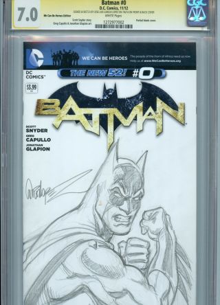 Batman Sketch Cover By Jose Luis Garcia - Lopez Cgc Ss 7.  0 Justice League Dc
