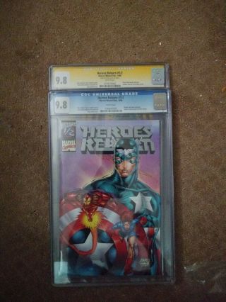 Heroes Reborn 1/2 Silver Logo.  Regular Cover Signed By Rob Liefeld Cgc 9.  8