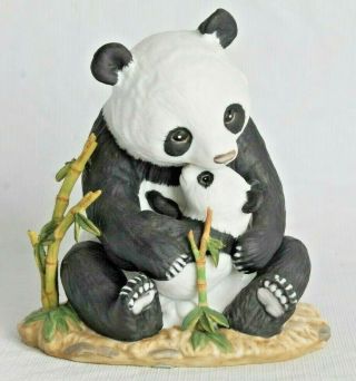 Vintage Homco 1988 Masterpiece Porcelain Bear & Cub Pandas Figurine