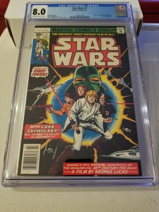1977 Marvel Comics: Star Wars 1 Cgc 8.  0 First Appearance Luke Skywalker