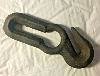 Antique / Vintage 8 " Iron Chain Hook - Marked D - 3
