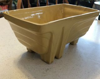 Vintage Art Deco Style Yellow Pottery Planter,  Cp1268,  Made In Usa