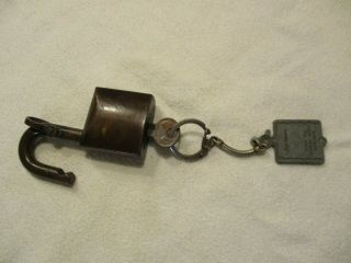 Vintage Brass Lock And Key N.  T.  Co.  13237