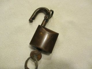 Vintage Brass Lock and key N.  T.  CO.  13237 2