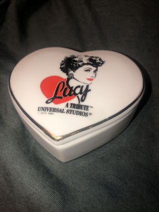 I Love Lucy Tribute Porcelain Trinket Box 1991 Universal Studios Lucille Ball