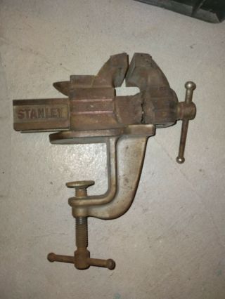 Vintage Art Deco Stanley Clamp On Bench Vise 2 - 1/2 " Parts Or Display