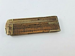 Vintage Lufkin No.  386 12 Inch Folding Rule With Brass Caliper