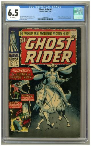 Ghost Rider 1 (cgc 6.  5) O/w Pgs; Origin/1st App.  Ghost Rider; 1967 (j 3106)