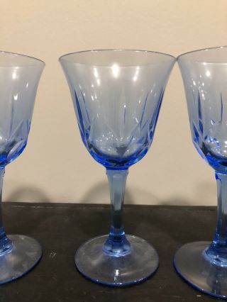 Fostoria Avon American Blue Stemmed Wine Glasses Set of 5 Champagne 2