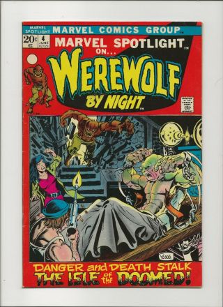 Marvel Spotlight 4 Vf - 7.  5 Werewolf By Night 1st Darkhold Wandavision Key 1972