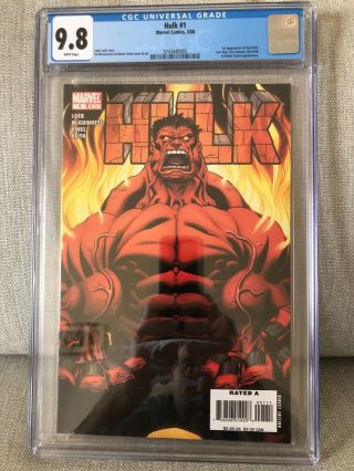 Marvel Comics Hulk 1 First Appearance Red Hulk.  2008 Nm/m 9.  8 Cgc Graded