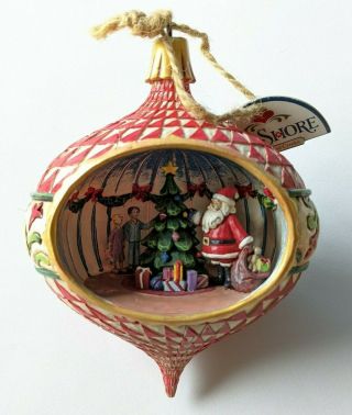 2007 Jim Shore / Enesco Diorama Ornament - Santa Christmas Morning Scene / 5 "