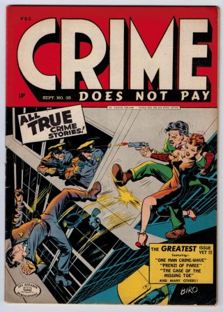 Crime Does Not Pay 35 7.  0 Higher Grade Off - White Pages Golden Age