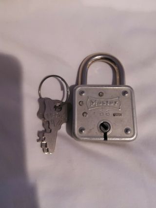 Vintage Master Lock 66 Padlock 2 Key Fully Functional