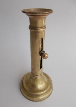 Antique Heavy Solid Brass Push Up Candle Stick Holder 7 1/4 