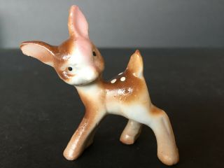 Vtg set of 4 ceramic deer reindeer fawn figurines Christmas Japan 2