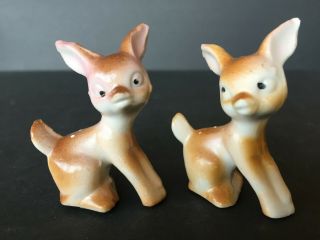 Vtg set of 4 ceramic deer reindeer fawn figurines Christmas Japan 3