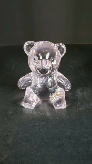 Oneida Pink Crystal Bear Paperweight Figurine