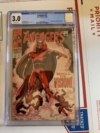 Marvel Comics The Avengers 57 Cgc 3.  0 (oct 1968) 1st Appearance Of Vision