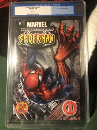 Ultimate Spider - Man 1 Cgc 9.  8 Dynamic Forces Cover.  White Pages.  Quesada Cover