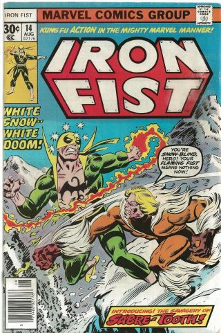 Iron Fist 14 (aug.  1977) - - 1st Appearance Of Sabre - Tooth