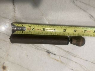 Vintage Small Brass Wood Handled Grease Pump.  Possibly From A Motorcycle Tool Kt