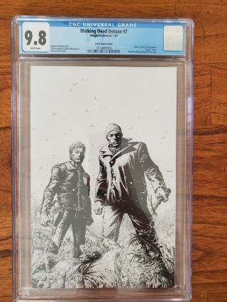 Walking Dead Deluxe 7 Cgc 9.  8 Finch Sketch Cover Vault Live Skybound Image